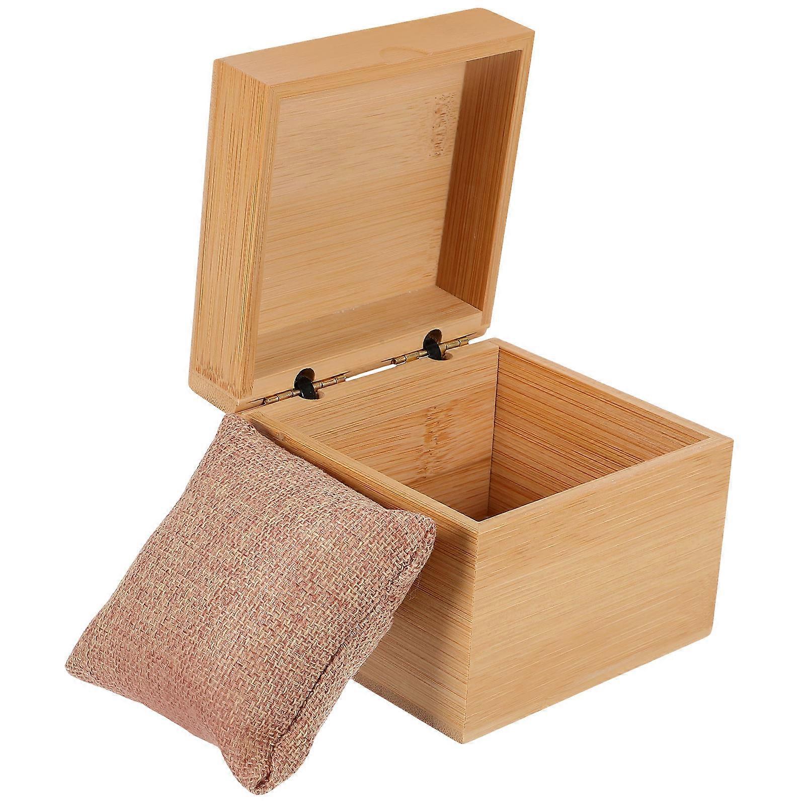 Rectangular Bamboo Watch Travel Case With Simple Style For Adult Wristwatch Gifting Providing Storage And Display Function In 10.50X10.50X8.70CM 1Pack