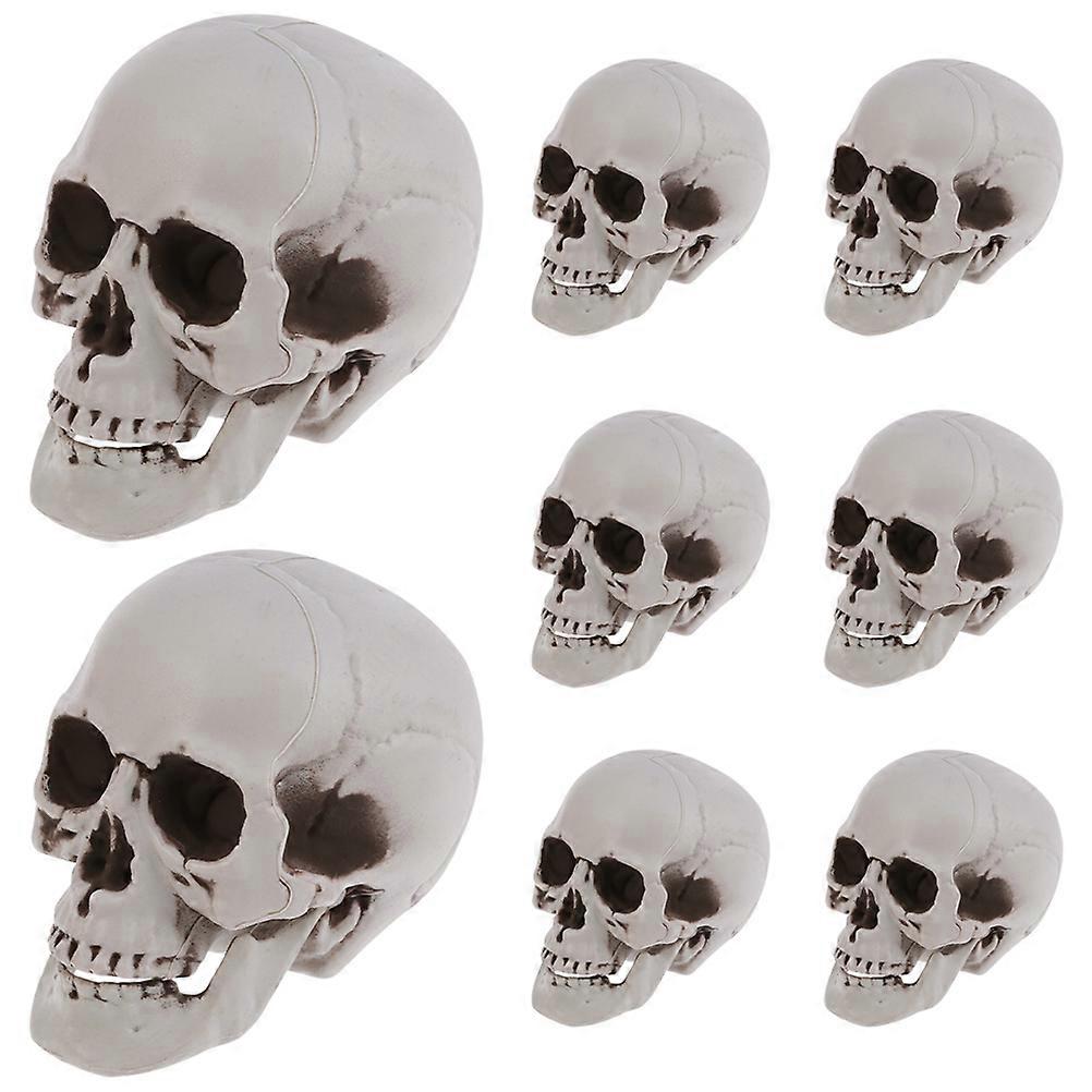 Simulation Skull 8Pcs Halloween Prop Suitable For Parties And Collectors With Compact Dimensions Of 12x10.5x10cm