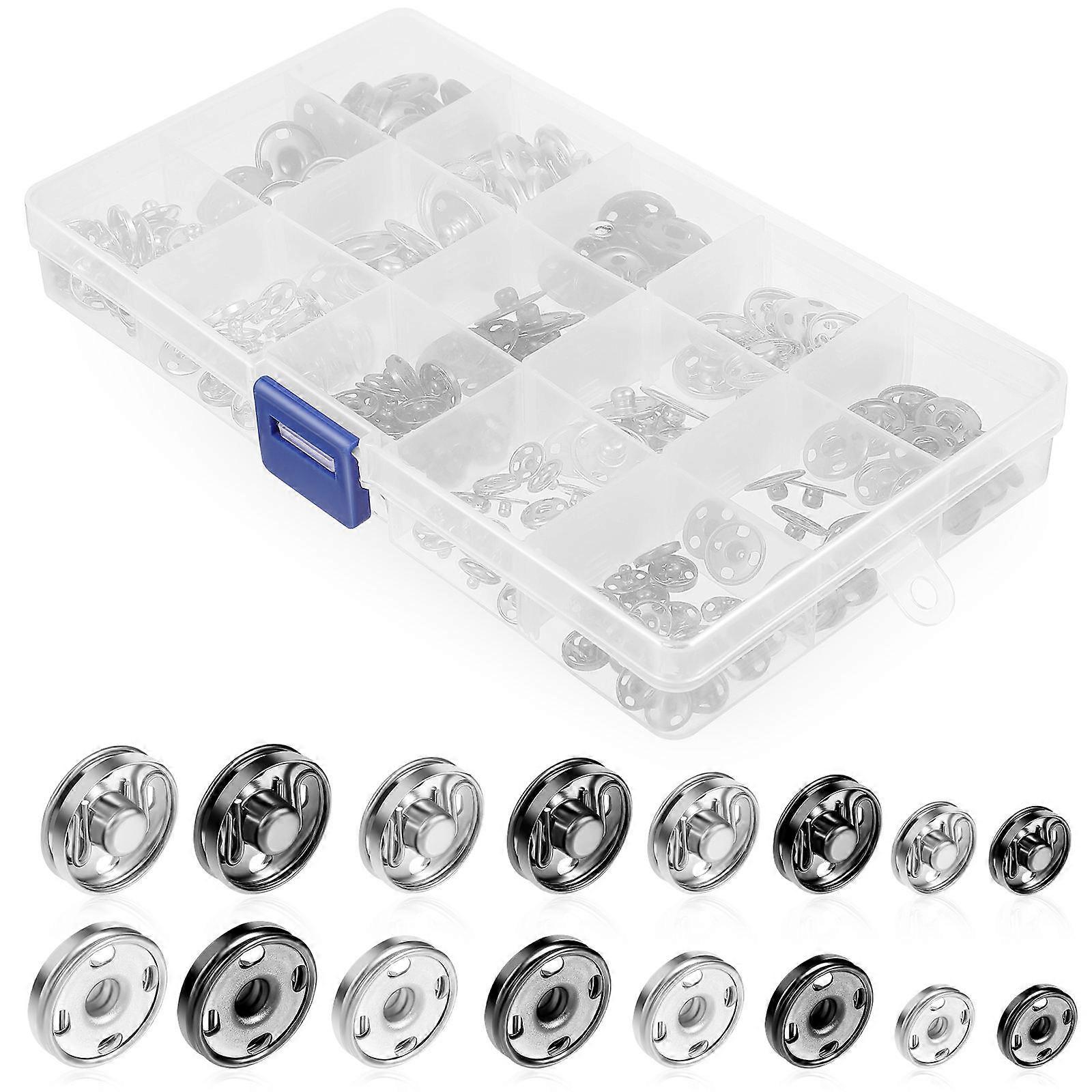 Sewing Snap Buttons Kit Fastening Craft For Sewers DIY Projects Assorted Color Strong Material 1 Box (100 Sets)