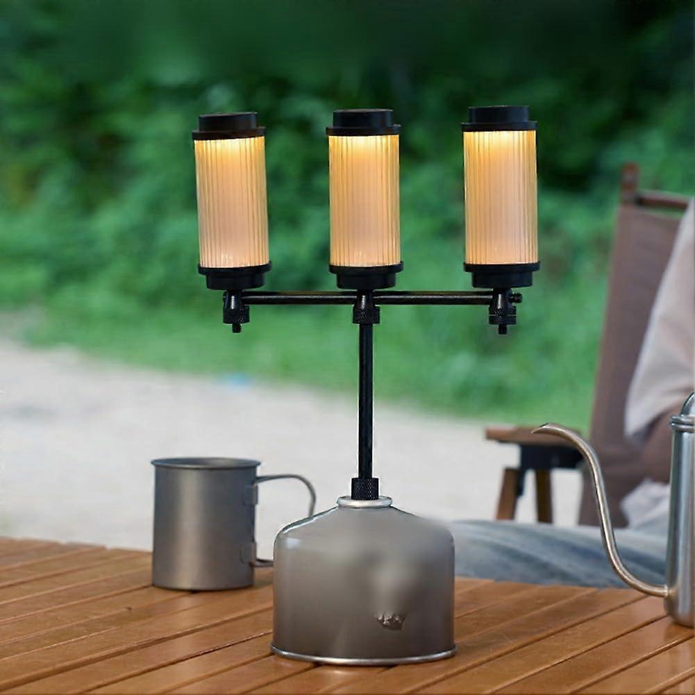 Portable lantern stand with construction for reliable outdoor use (A)