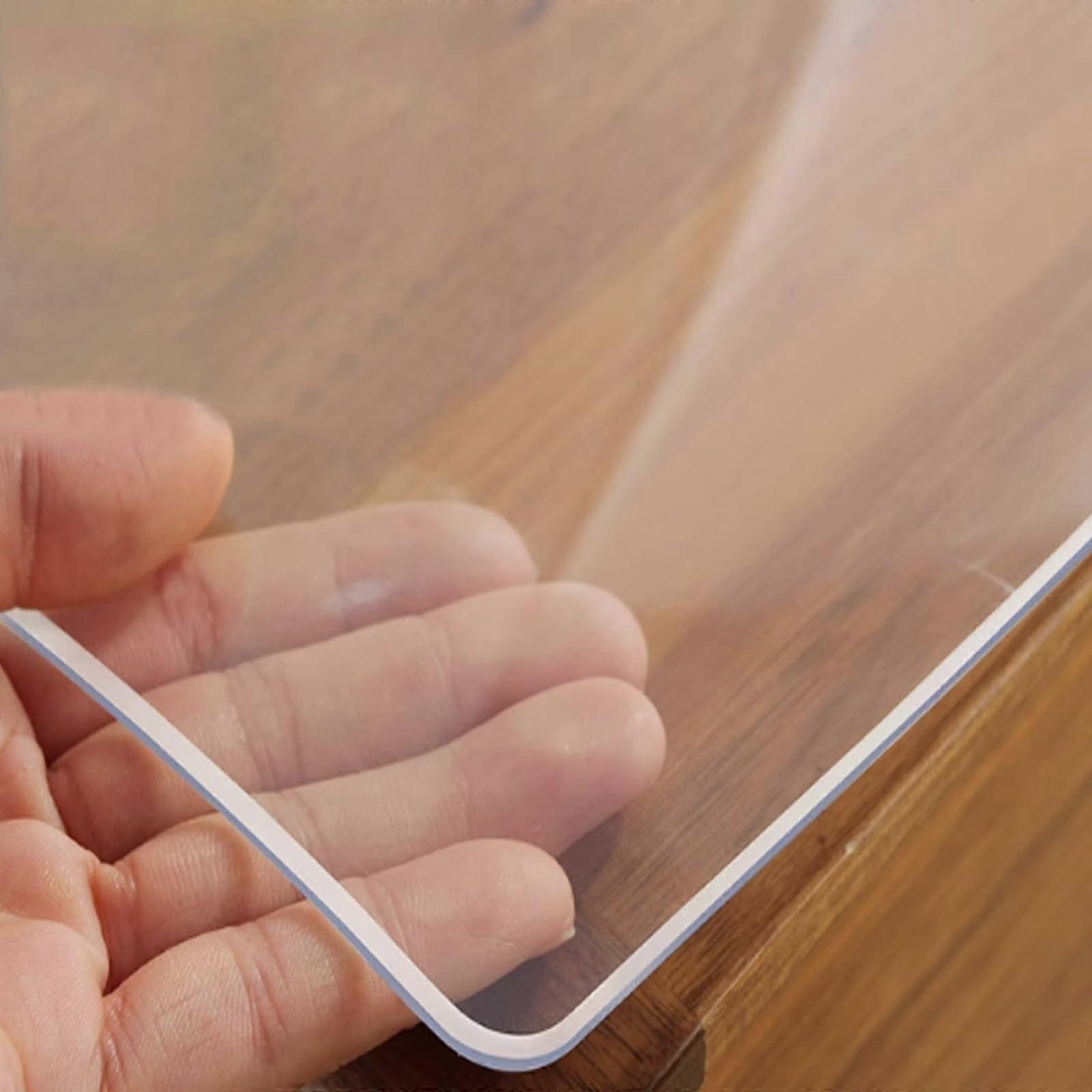 Transparent Desk Mat with 60° Bevel, 1 mm PVC Table Protection, WipeClean (50 x 160 cm)