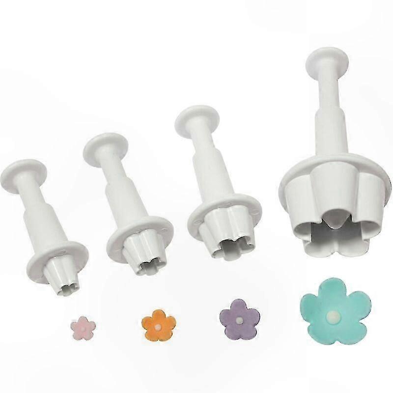 Plastic Pusher Cutter Set, 4 Pieces White