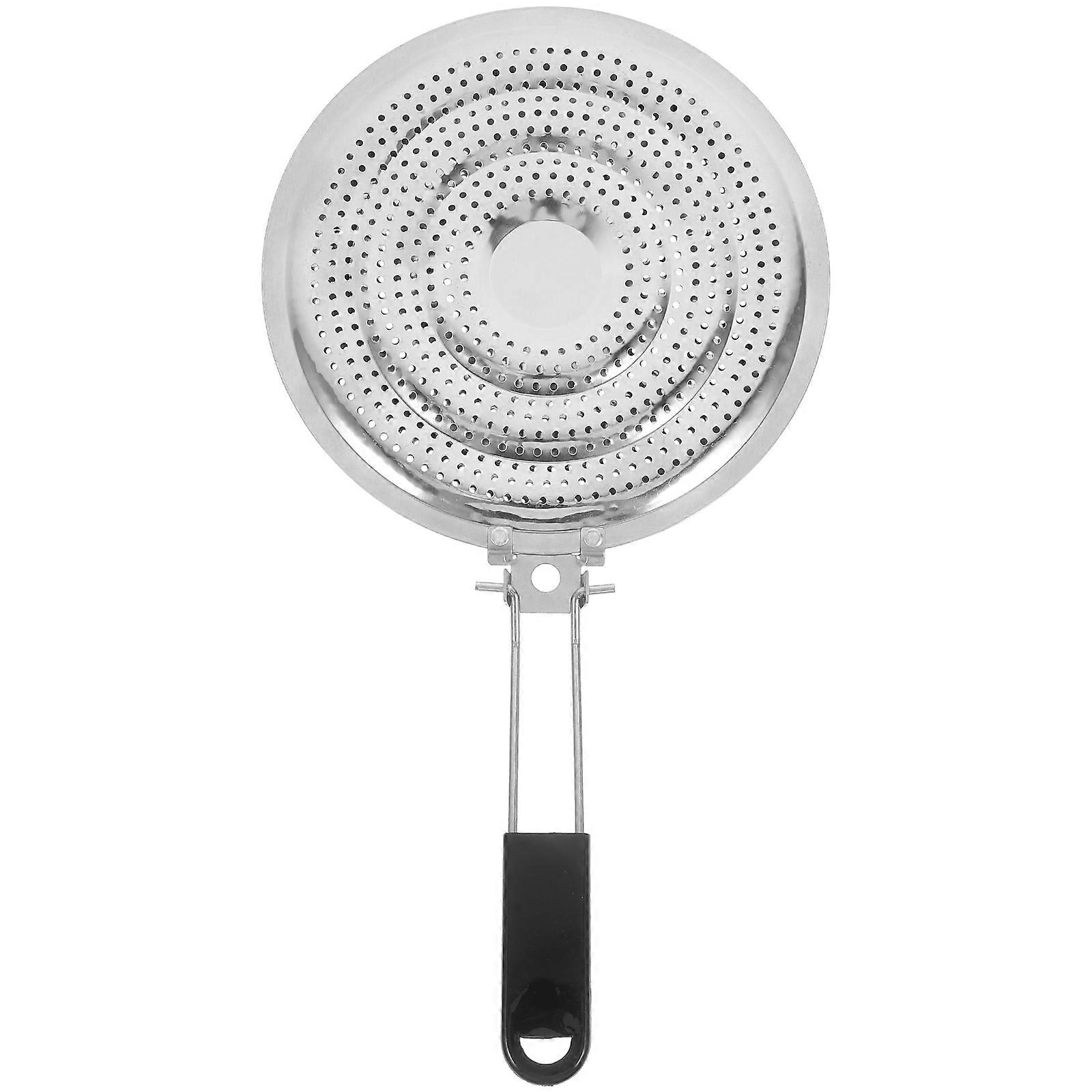 Stainless Steel Induction Heat Diffuser Pan Guard with Handle Insulation Cooking Pad 1 Set