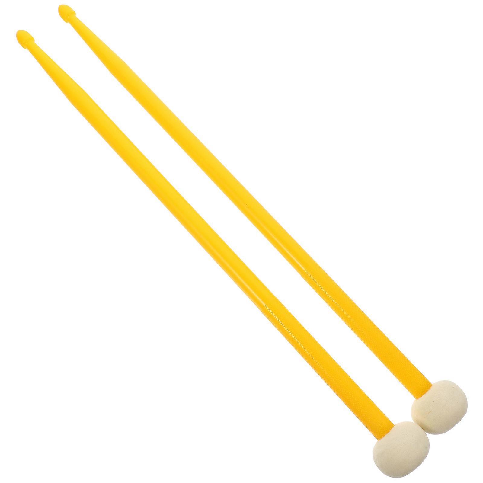 Double-end Performance Drumsticks For Drumming Enthusiasts In Yellow Featuring Drop Shape And Practical Design 1 Pair