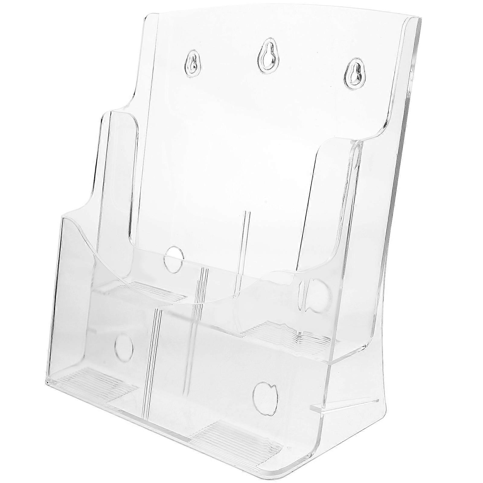 Brochure Holder Clear Document Organizer for Office Wall-Mounted