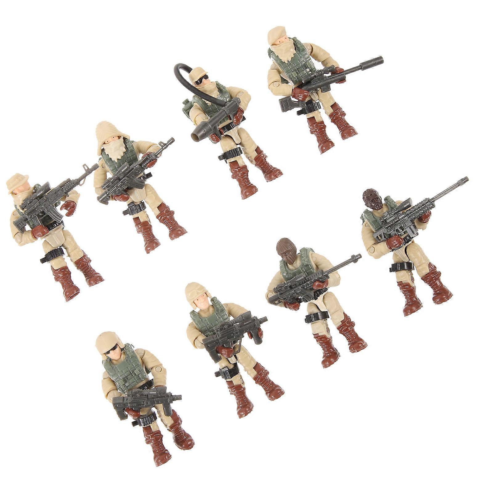 8pcs Miniature Soldier Models for Scene Layout & Decoration – Realistic Army Men Action Figures for Boys & Creative Displays