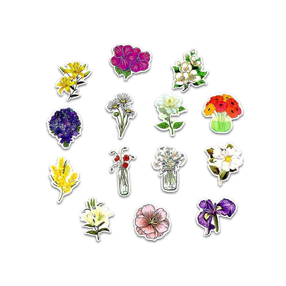 Painting Style Luggage Stickers 50 Pcs for Waterproof Use on Notebooks and Travel Cases in 3x3CM Size and Assorted Color
