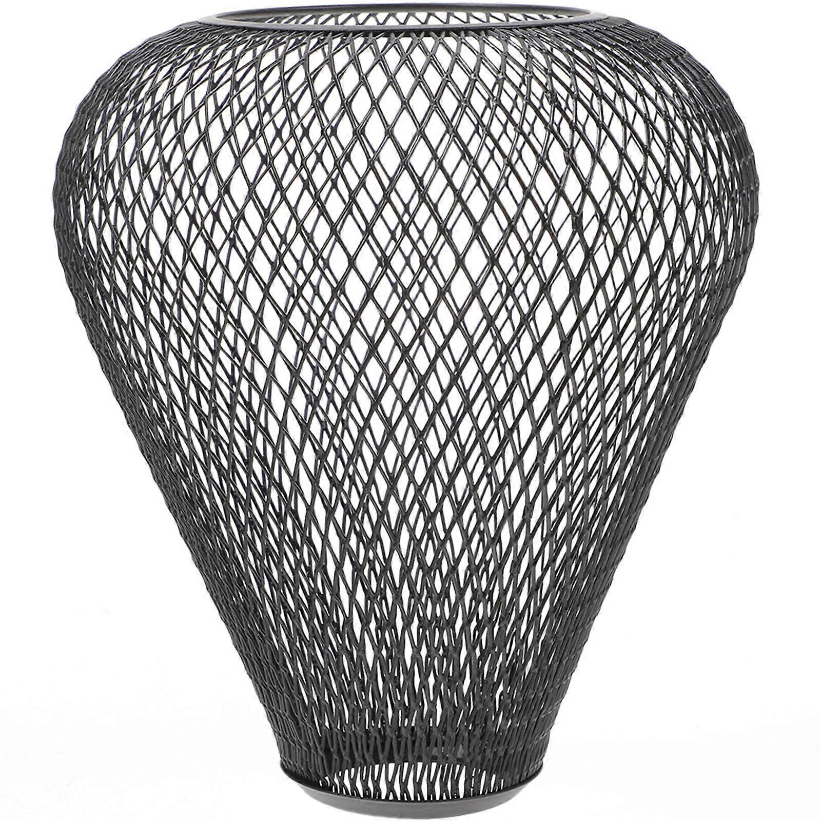 Black Iron Pendant Light Shade for Home with Hollow Design and E27 Socket Fits 6.3 Inches