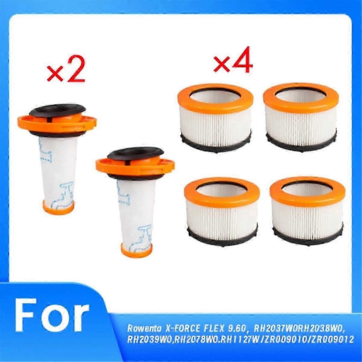 6Pcs Filters for Rowenta X-FORCE FLEX 9.60 Cordless Vacuum Cleaner