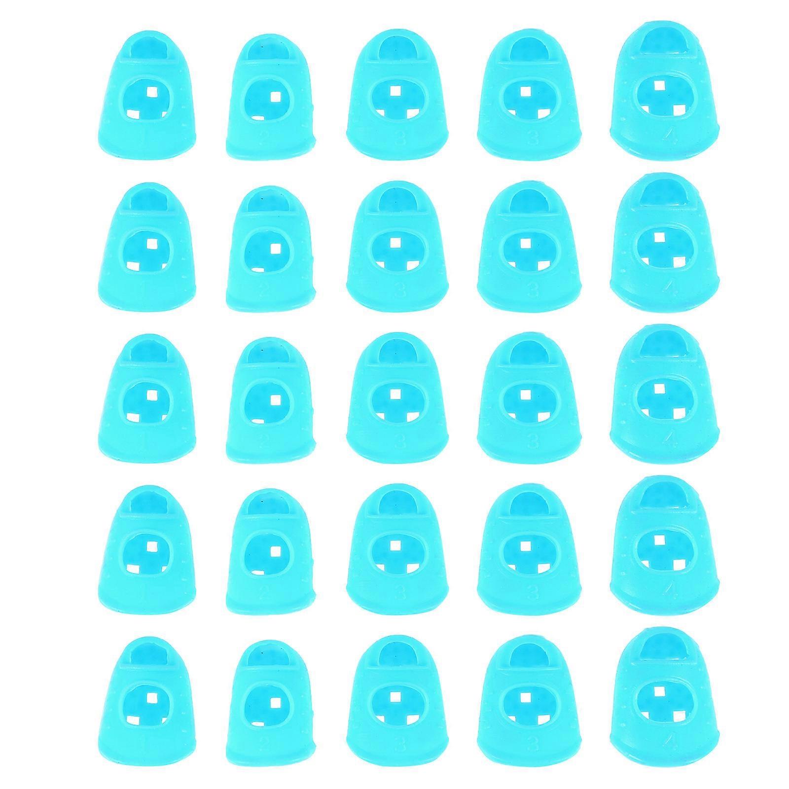 25Pcs Guitar Fingertip Protector For Durable Finger Protection During Music Playing In Blue