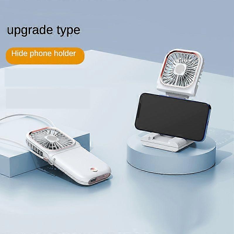 New Folding Fan Usb Multi-Function Charging Treasure Phone Stand Hanging Neck Holding Mini Desktop Small Fan