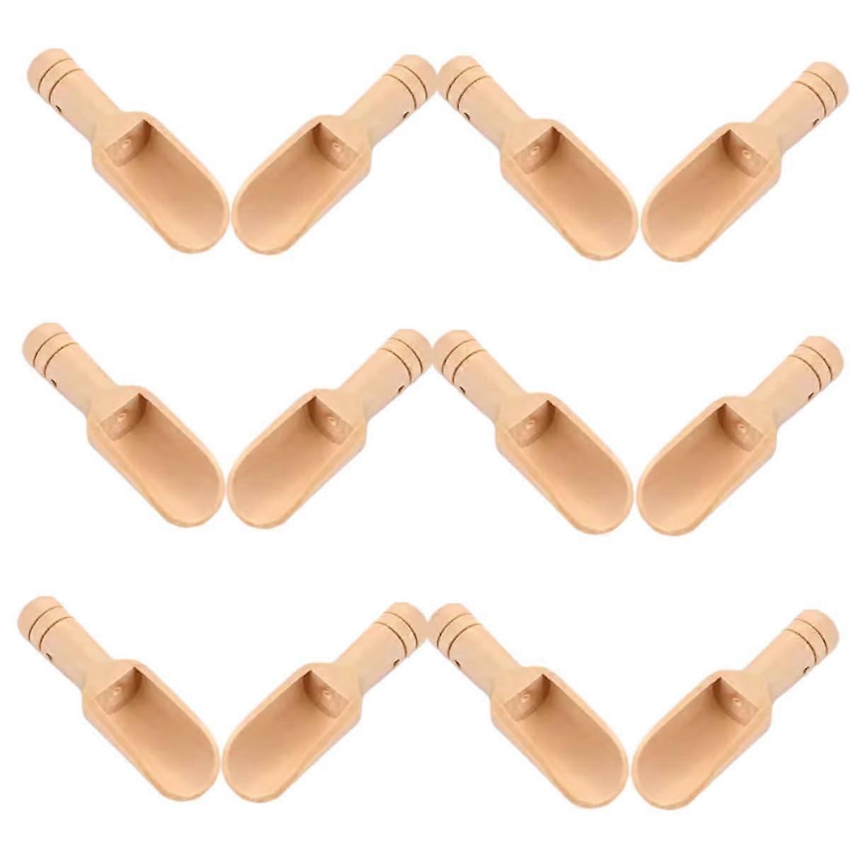 12pcs Wooden Condiment Scoops Set - Multi-Function Measuring Spoons for Tea, Bath Salt, Spices, and Ingredient Transfer