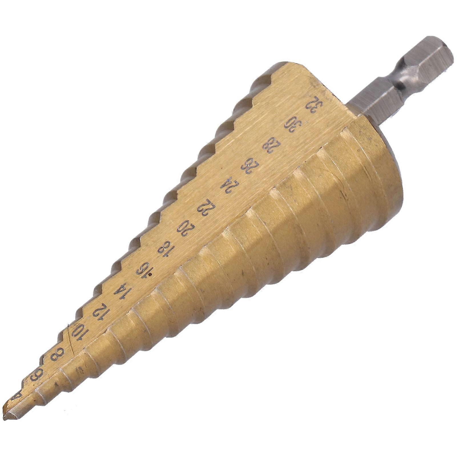 Step Drill Bit Ti Coating HSS 1/4in Handle 4-32mm Reaming Tool