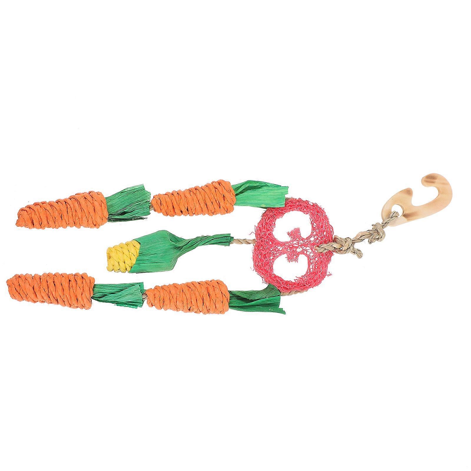 Bunny Chewing Toy for Small Pets with Loofah and Paper Rope Durable Chewable Assorted Color