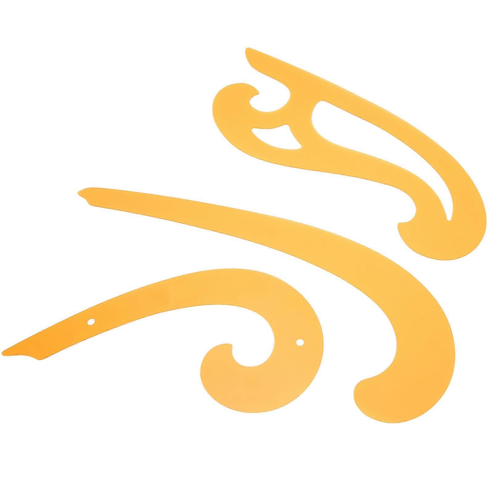 French Curve Set 3 Different Sizes Transparent French Curve Drafting Tools for Designer Student Tailor for Comic Drawing 