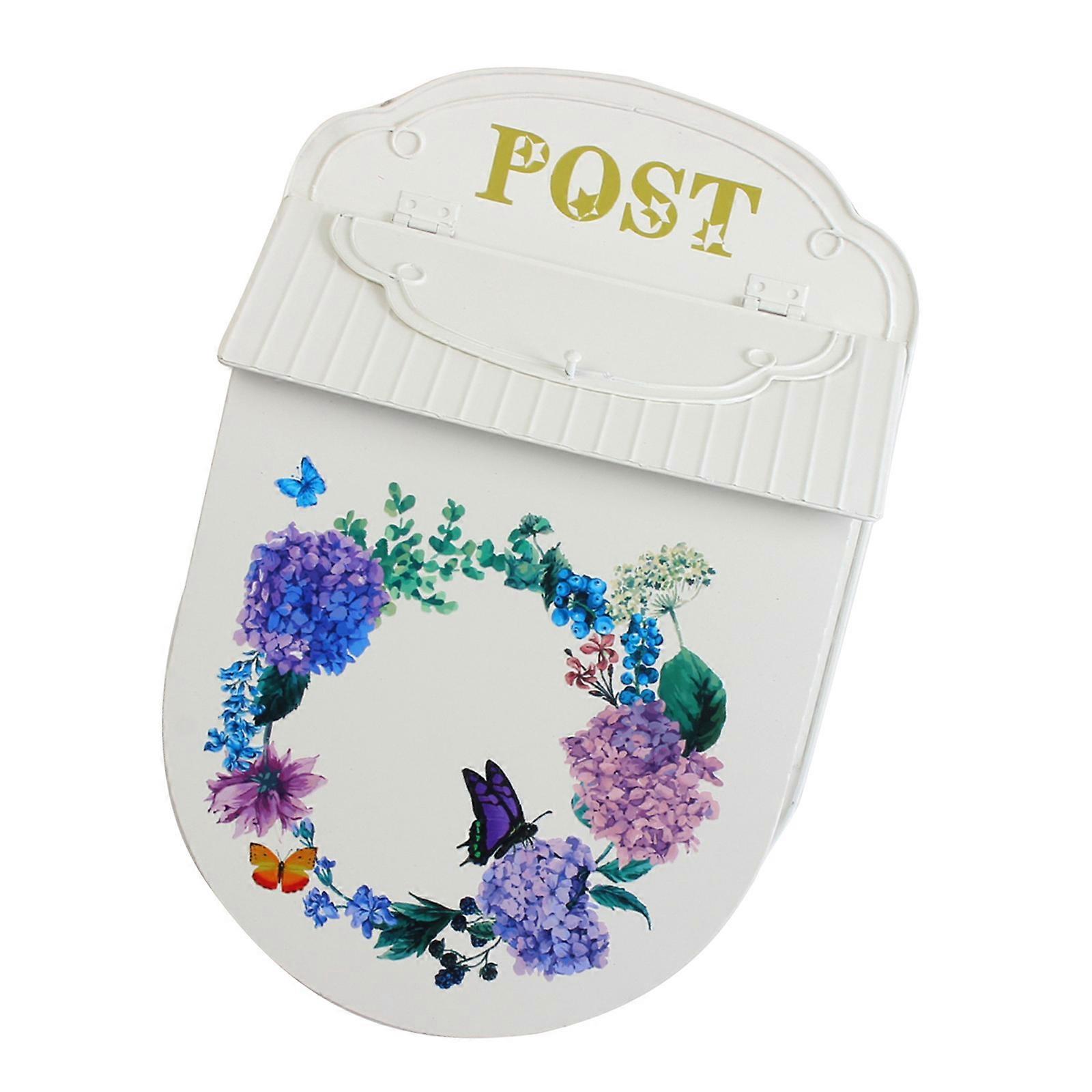 Elegant Wall Mounted Iron Letter Box Decorative Gardens Accent With Simple Installation And Rusts Protecting Multicolor