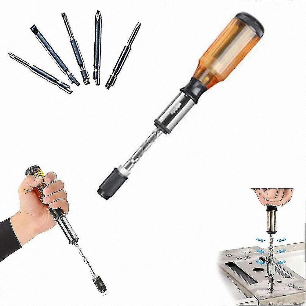 Adjustable Ratchet Screwdriver with 5 Replaceable Bits for Precision Tasks