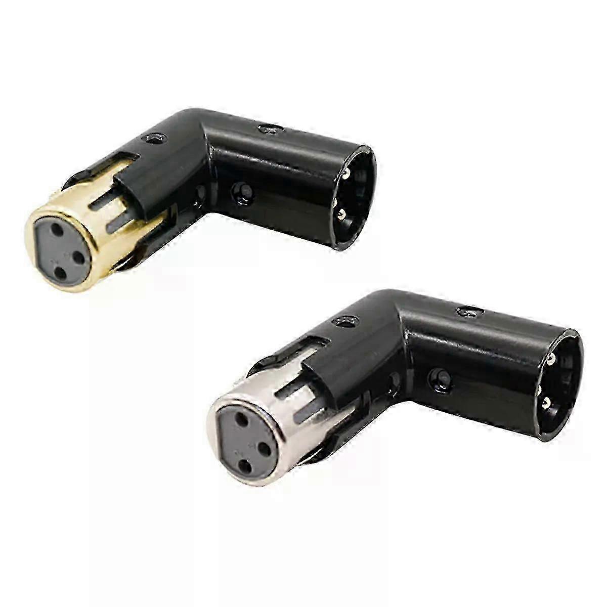 2PCS Audio Adapter Plug 3Pin XLR Angle Adapter Adjustable Male to F...