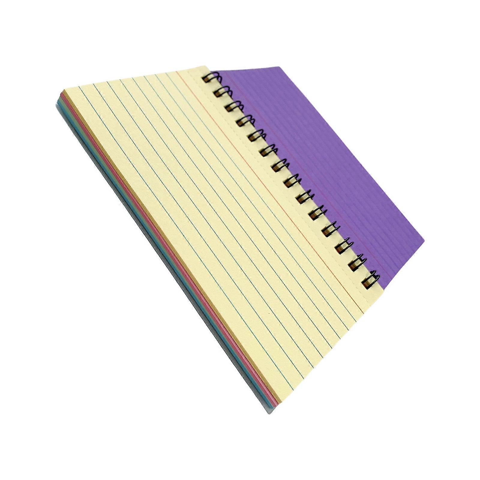 Twin Coil Binding Notebook 50Sheets Lined Pocket Writing Notepads Small Paper Notebook for Note Taking Drawing Sketching Multicolor