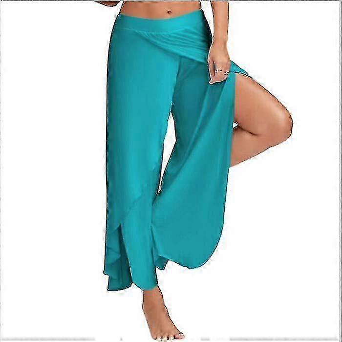 Women Palazzo Boho Wide Leg Pants Chiffon Skirt Flared Yoga Trouser...