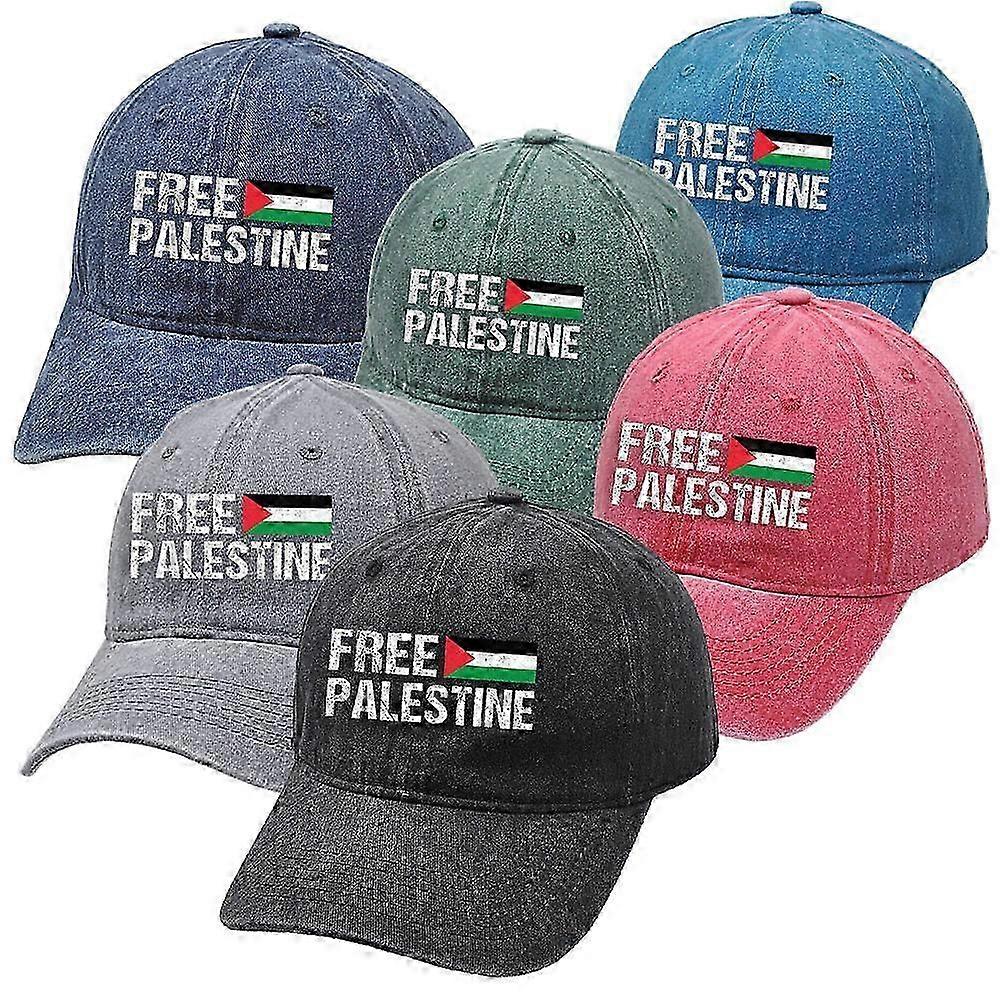 قبعة بيسبول فلسطين الحرة مطبوعة بالعلم الفلسطيني خمر قبعة مغسولة