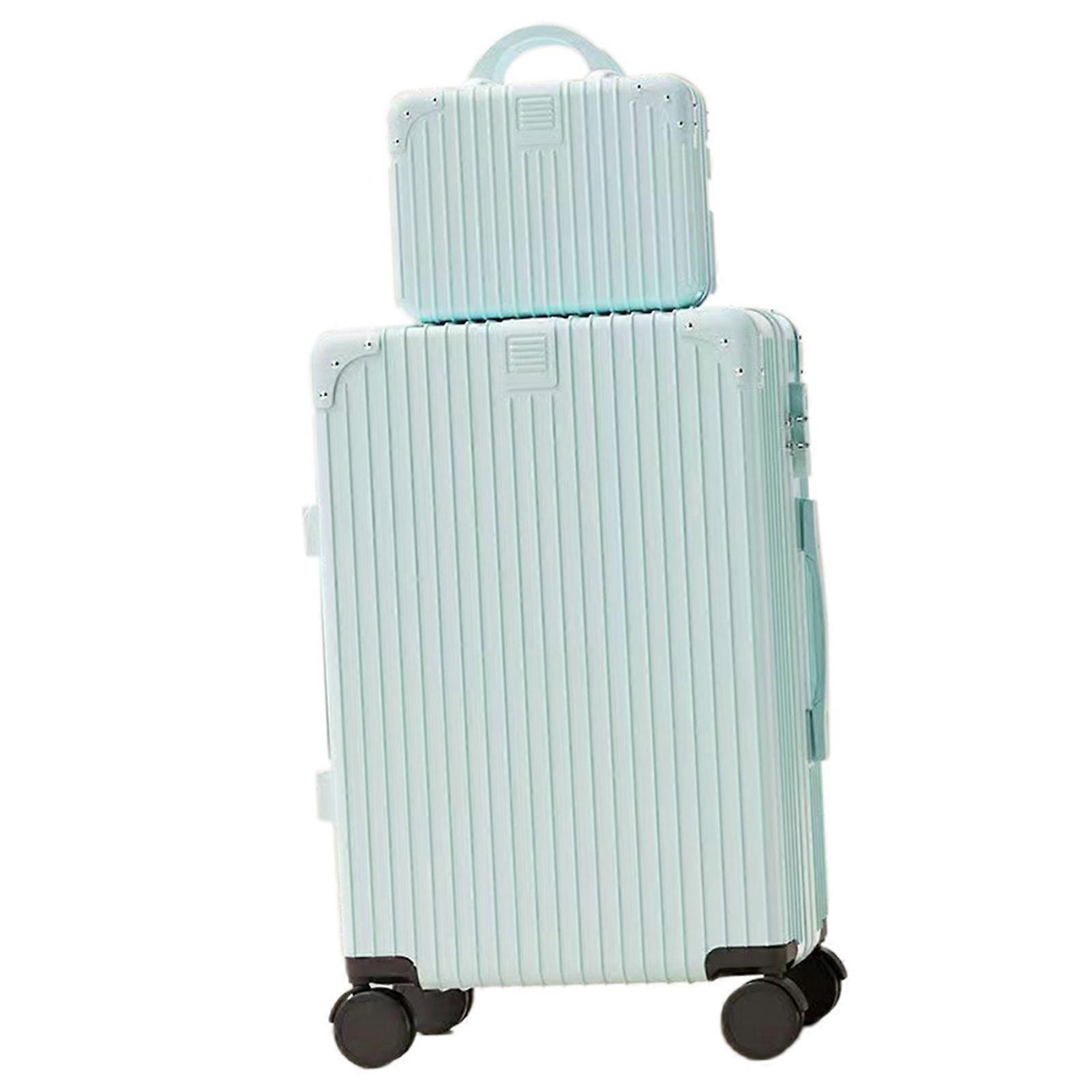 סט מזוודות 20 אינץ' 2 חלקים ירוק מנטה עם גלגלי ספינר