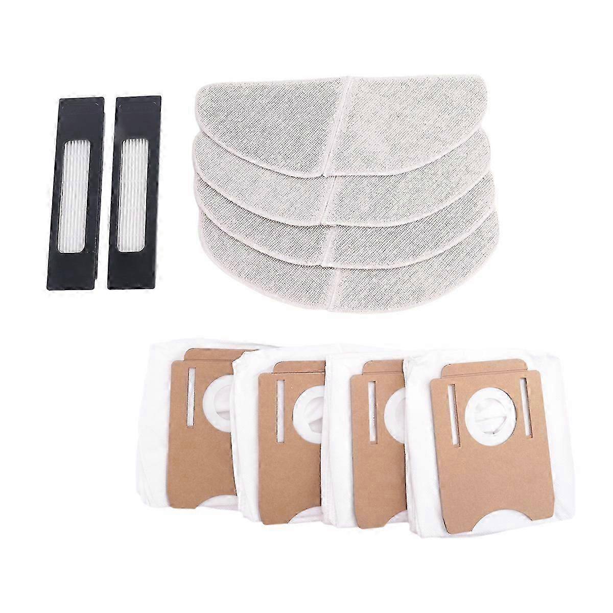 Suitable for Midea S8/S8+ Replacement Parts: Side Brush, HEPA Filter, Mop Pad, Dust Bags