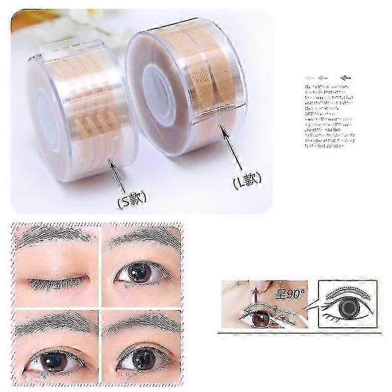 600 Pcs Makeup Clear Beige Stripe Eyelid Double Fold Eyelid Sticker