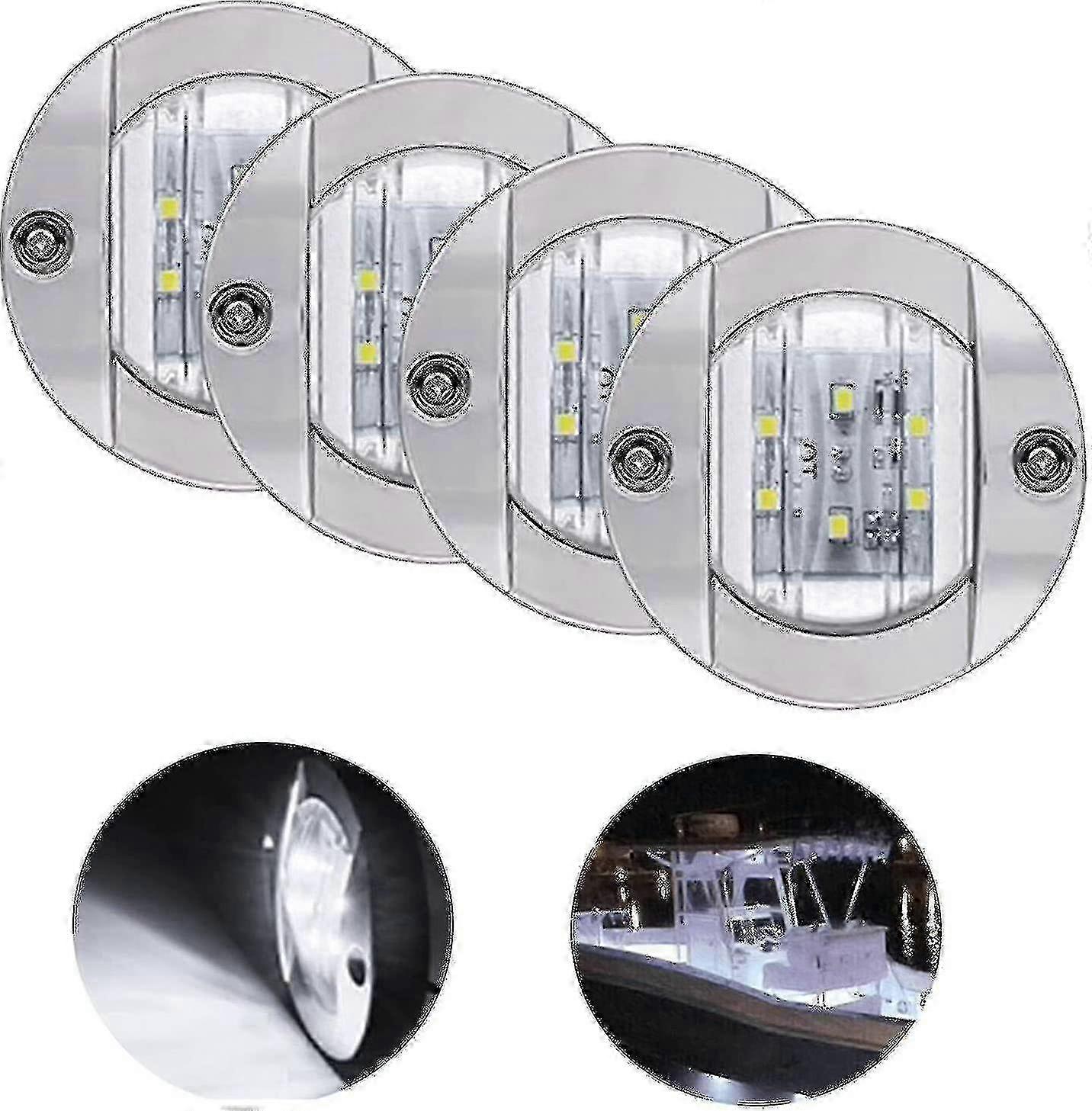 4-Pack LED-Bootslicht 12v Runde Marinelampe LED-Heckmontagelicht für Boot Dec lin