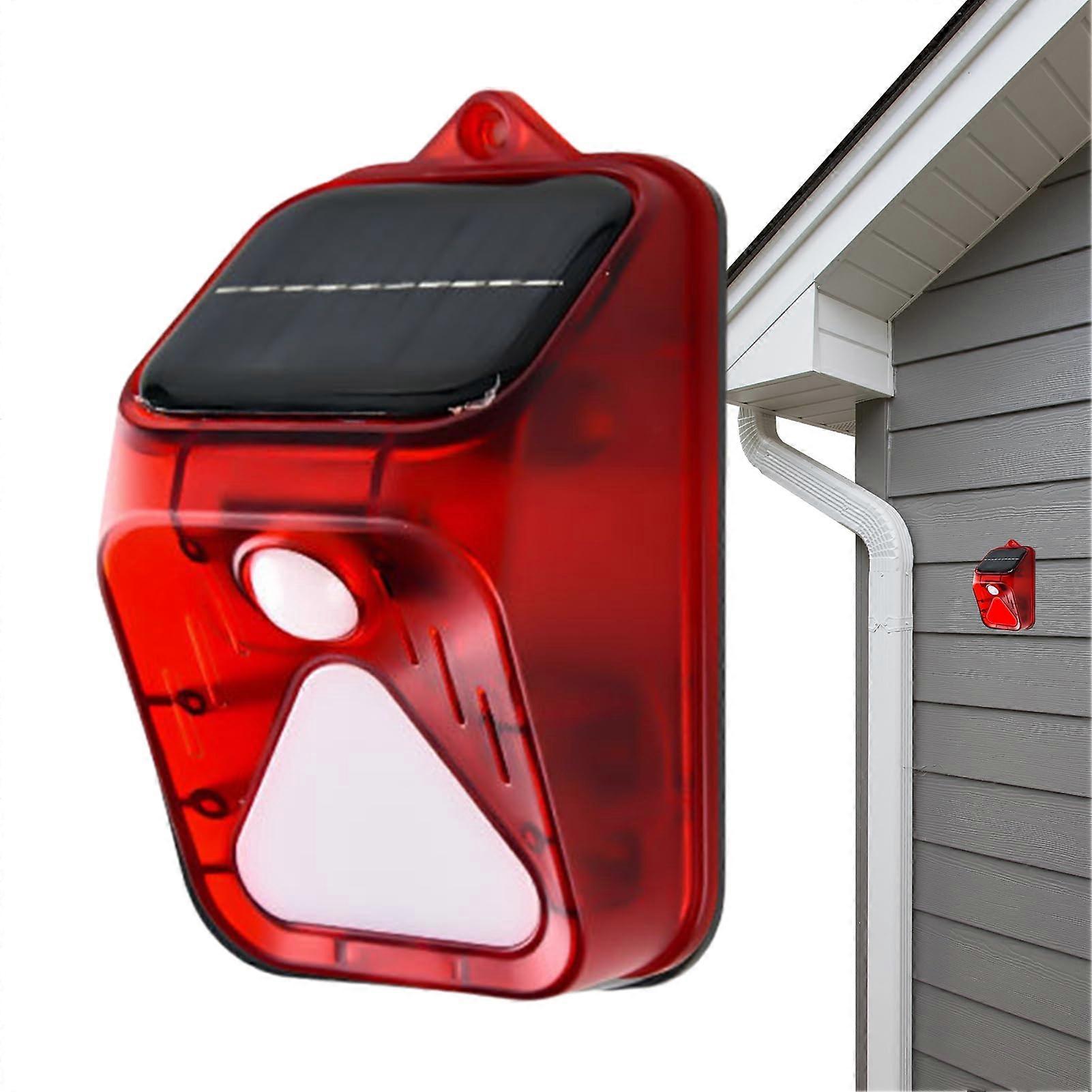 Solar Alarm Light MotionActivated Cat Repellent Fox Deterrent Red SolarPowered Outdoor Security Light With Bright Flash
