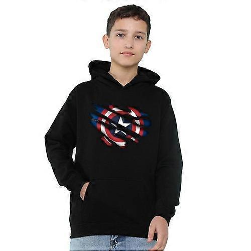 Captain America Childrens/Kids Torn Pull Over Hoodie