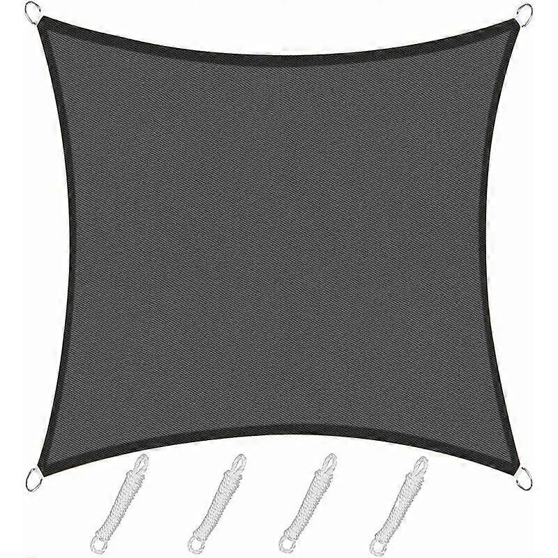 Vela de sombra cuadrada rectangular 3x3m Color grafito, lona impermeable 95% UV