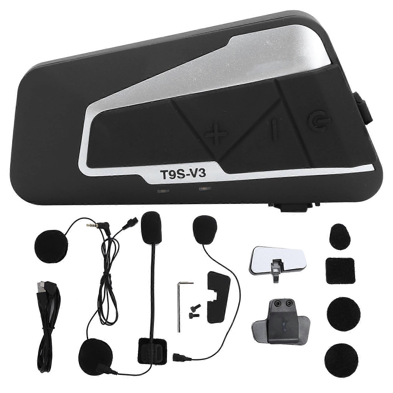 Motorcycle Helmet Bluetooth 3.0 Intercom - 3-Person Connection, FM Radio, Noise Cancellation