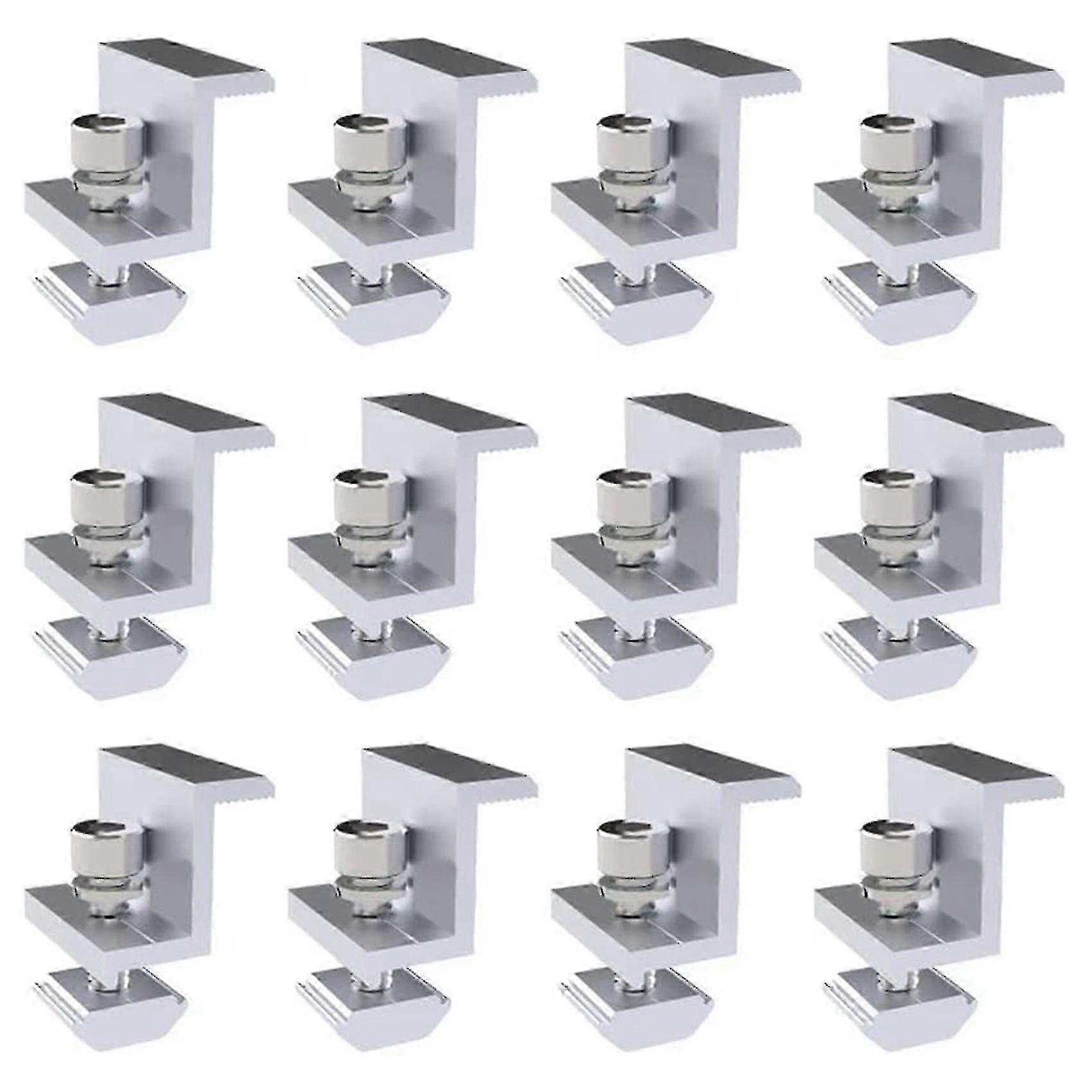 12pcs Solar End Solar Panel Mounting Brackets,adjustable Pv Photovoltaic Mounting Bracket Z