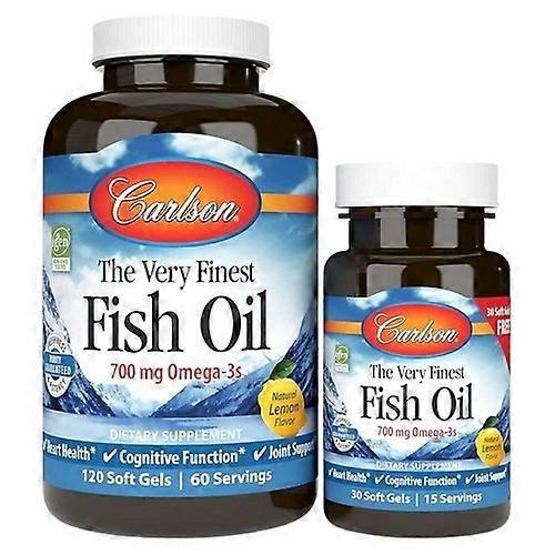 Carlson Fish Oil Softgels Lemon, 150 Count