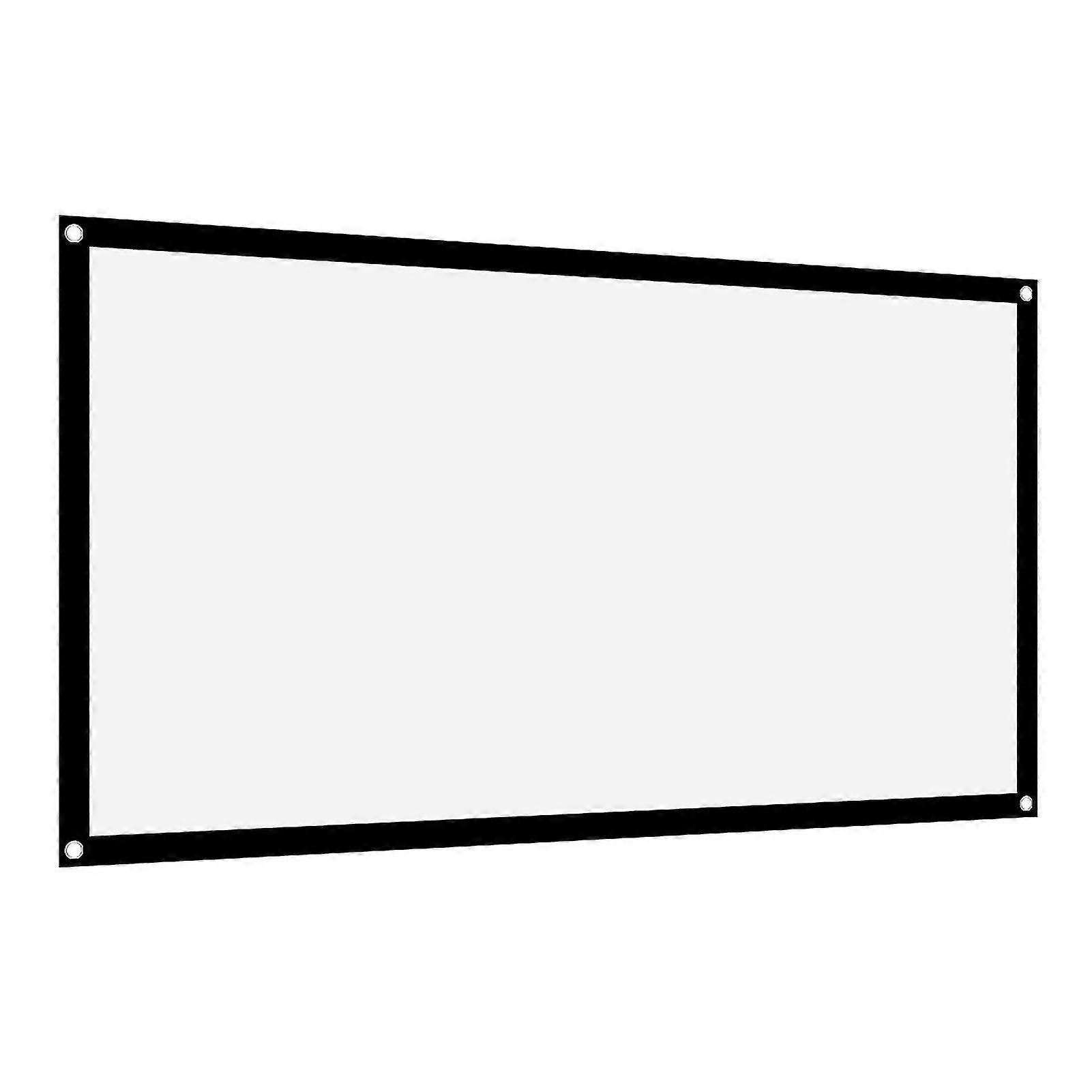 16:9 Thicken Portable Non Crease Soft White Polyester Projector Curtain Projection Screen(72in ) 2025