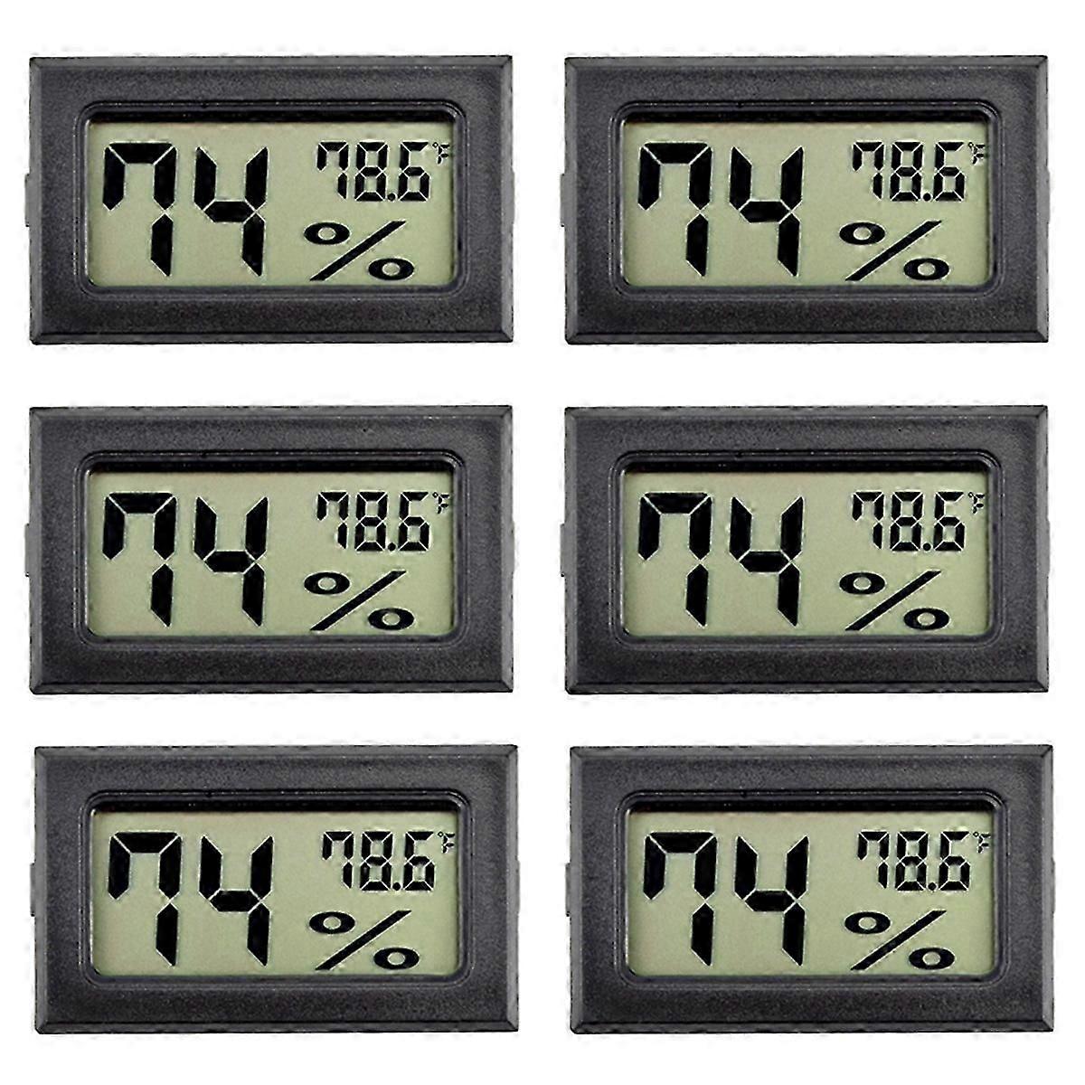 6Pack Mini Higrômetro Medidor de Umidade Interna Higrômetro Termômetros Digitais Umidade com () para Gr