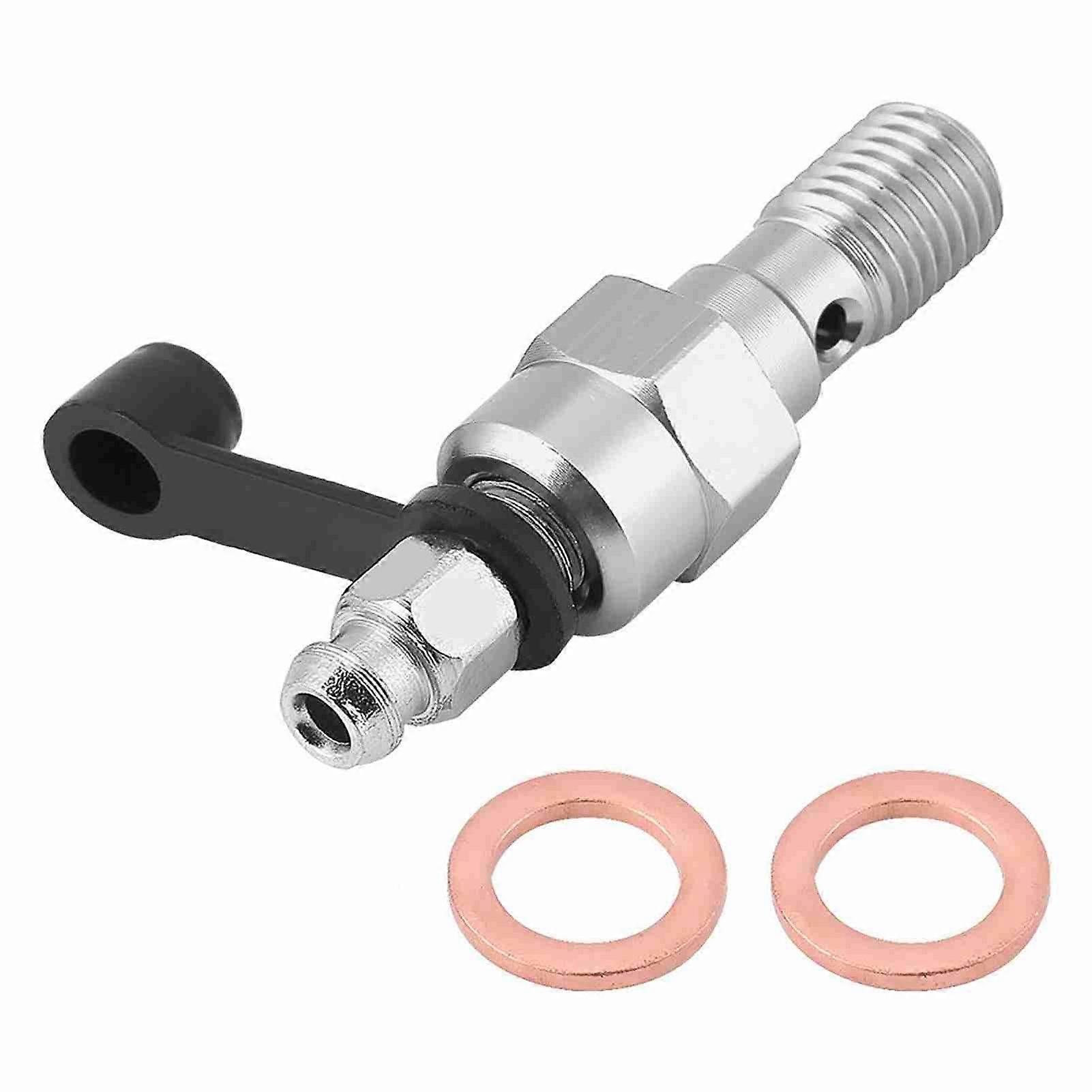 M10x1.25mm Motorcycle Brake Master Cylinder Caliper Bleed Screw Nipple Banjo Bolt Dust Cap Silver
