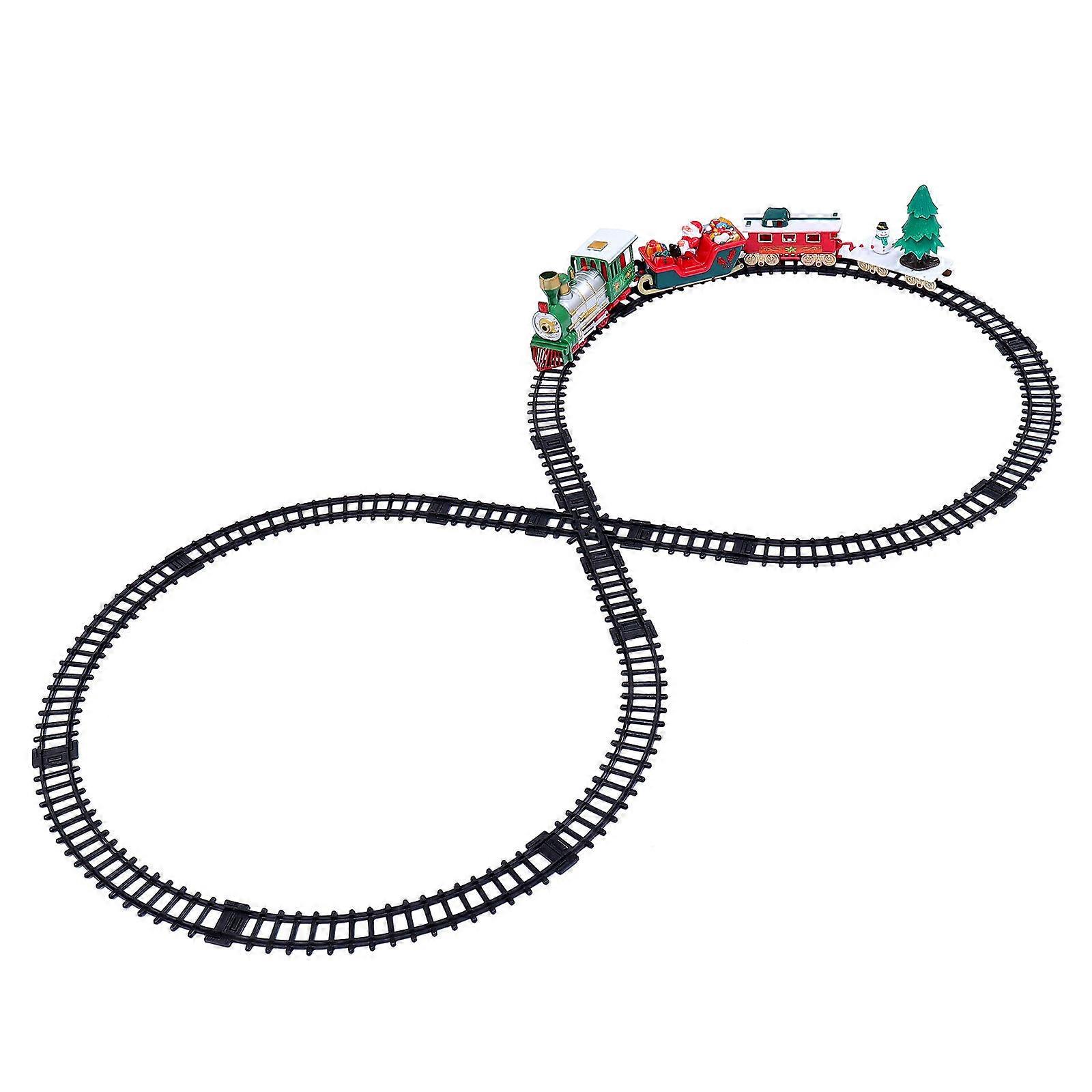 Train Toy Little Train Track Toy for Christmas Celebration Red Pp Material Eye Hand Coordination 1 Set