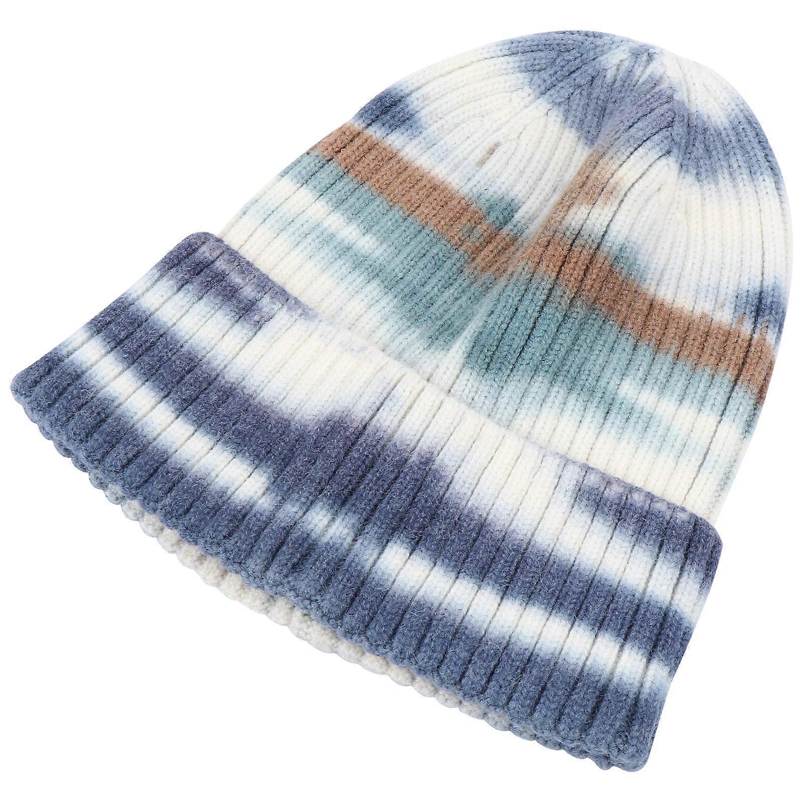 Winter Hat for Wearing 2Pcs Soft Woolen Knitting Dome Hat