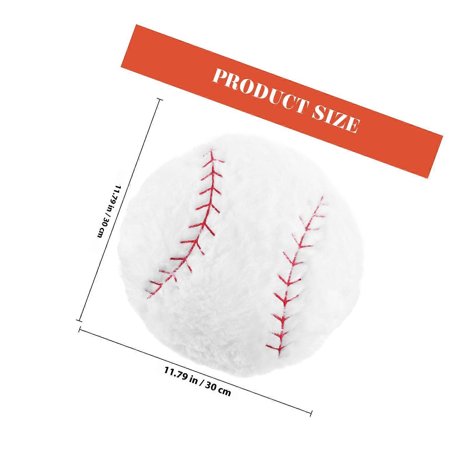 Fluffy Plush Baseball Cushion White Versatile Sofa Ball Pillow for Decorating