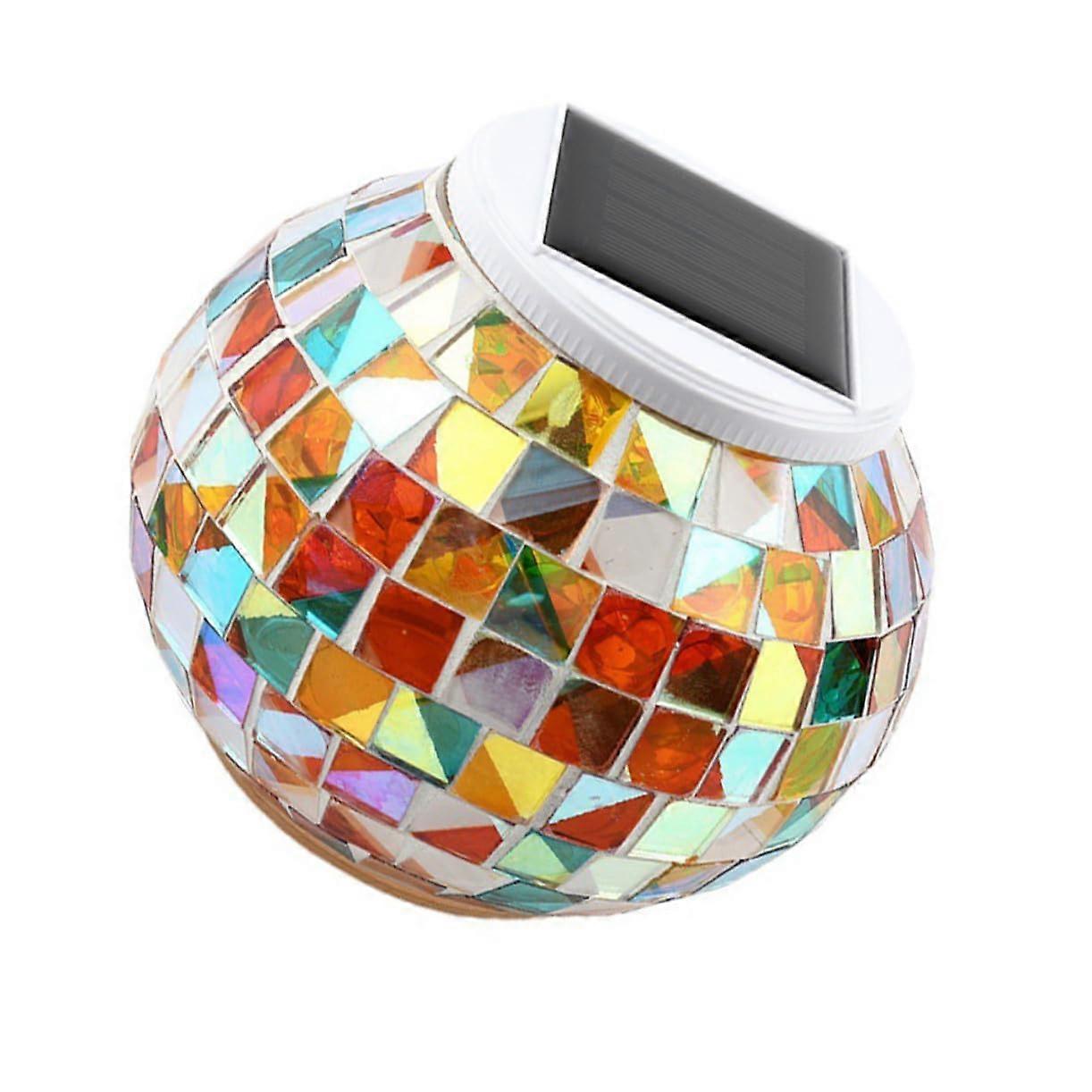Solar Lawn Light Outdoor LED Mosaic For Garden And Patio Weatherproof Solar Powered Light With Colorful Mosaic Design