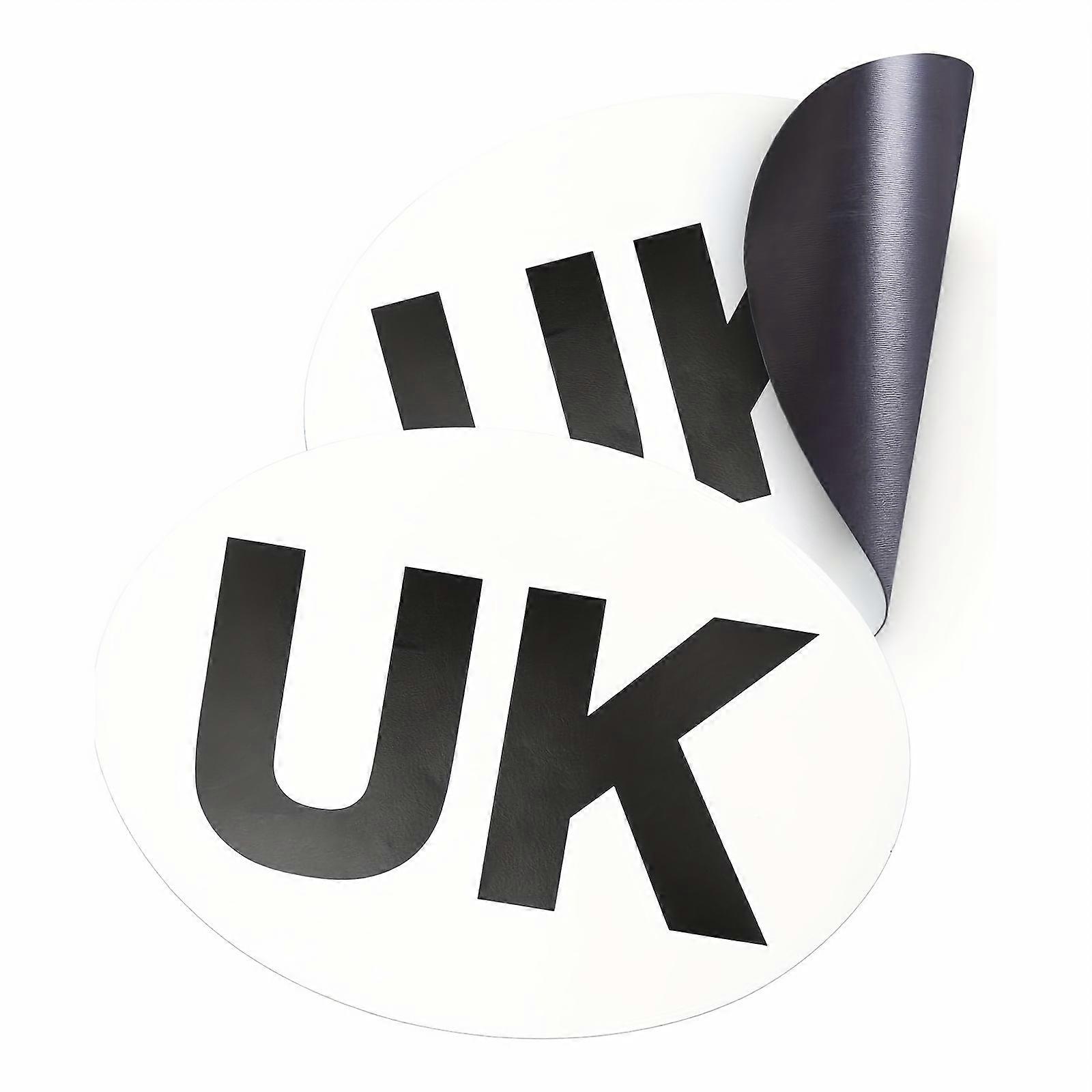 2 Pack 5.2x7.09 inch UK Magnetic Car Stickers for Europe Fully Magnetic UK Plates for Driving Abroad | Strong Durable, Weather Resistant for use in EU