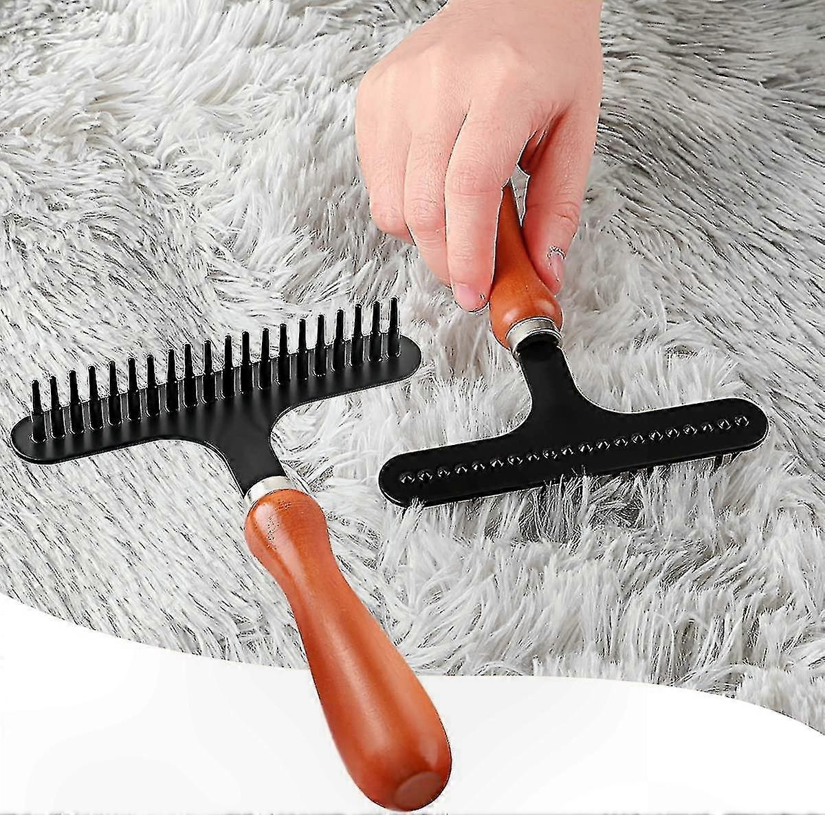 Deep Cleaning Carpet Rake - Removes Hair and Restores Texture for Plush Carpets
