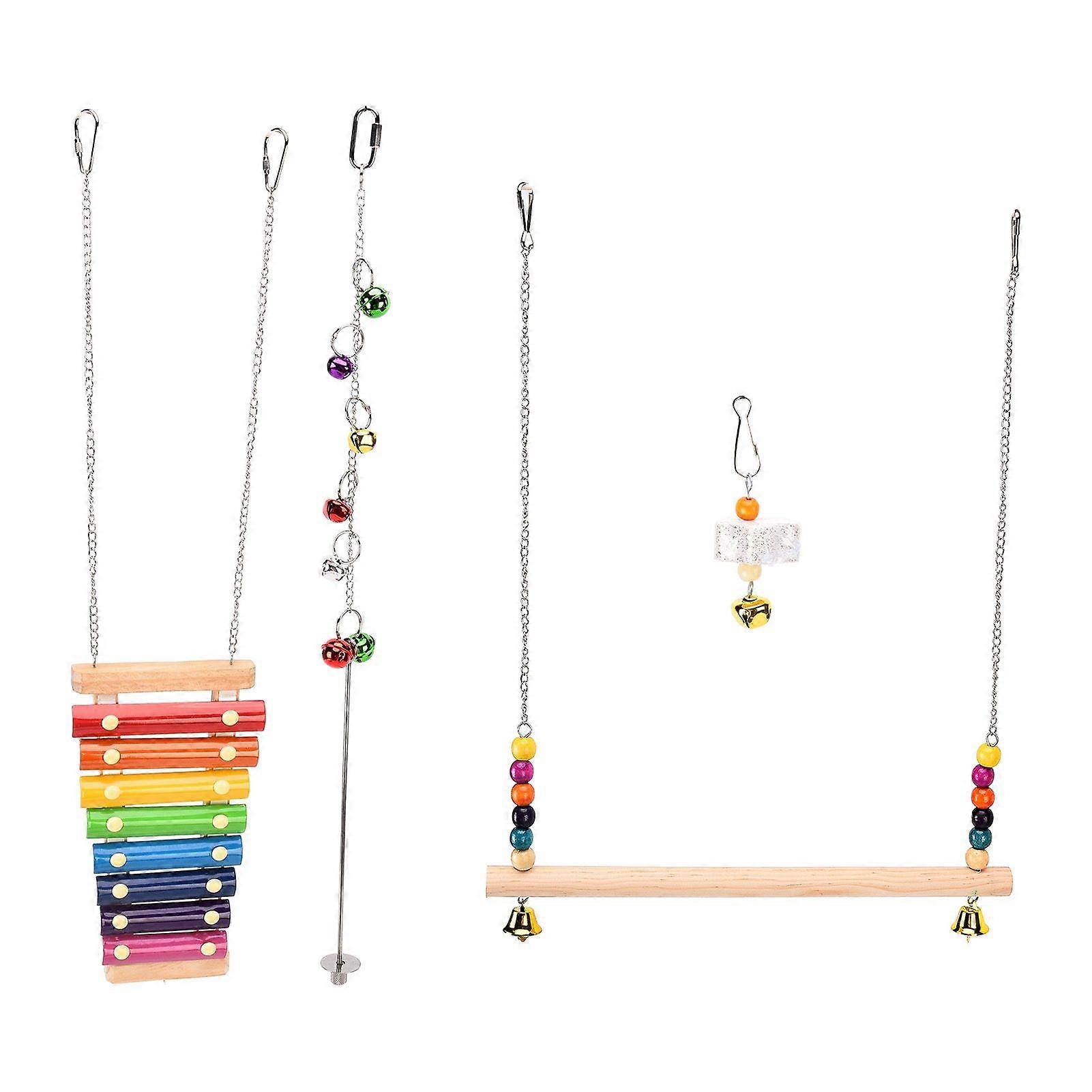 3Pcs Pet Chicken Toys Set Pet Poultry Xylophone Toy Swing Toy Fruit Fork Toy for Chicken Coop