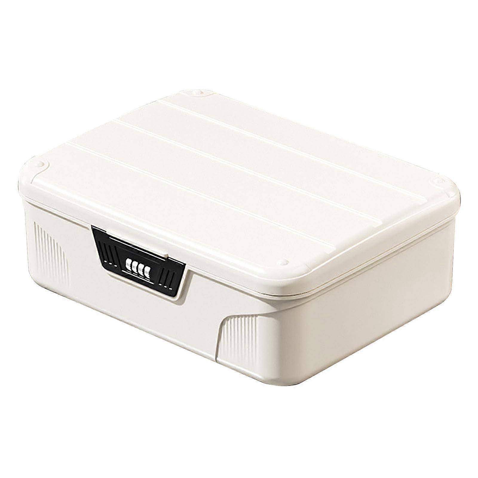 Lockable Medicine Box, ChildResistant Lock Box Partition, Refrigerator Safe, Tablet/Phone, White 33x26x12 cm