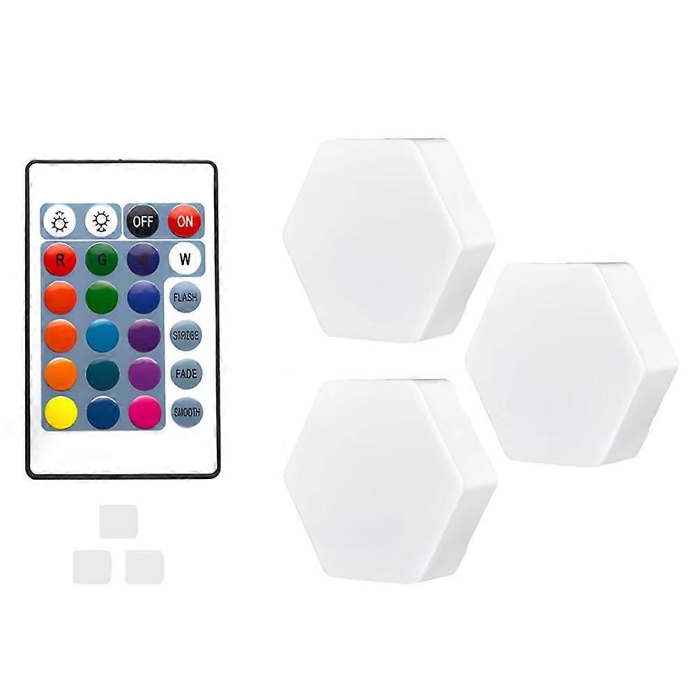 Hexagon LED Light Remote DIY Geometry Hex Light Touch Sensitive RGB Colorful Wall-Mounted Panels for