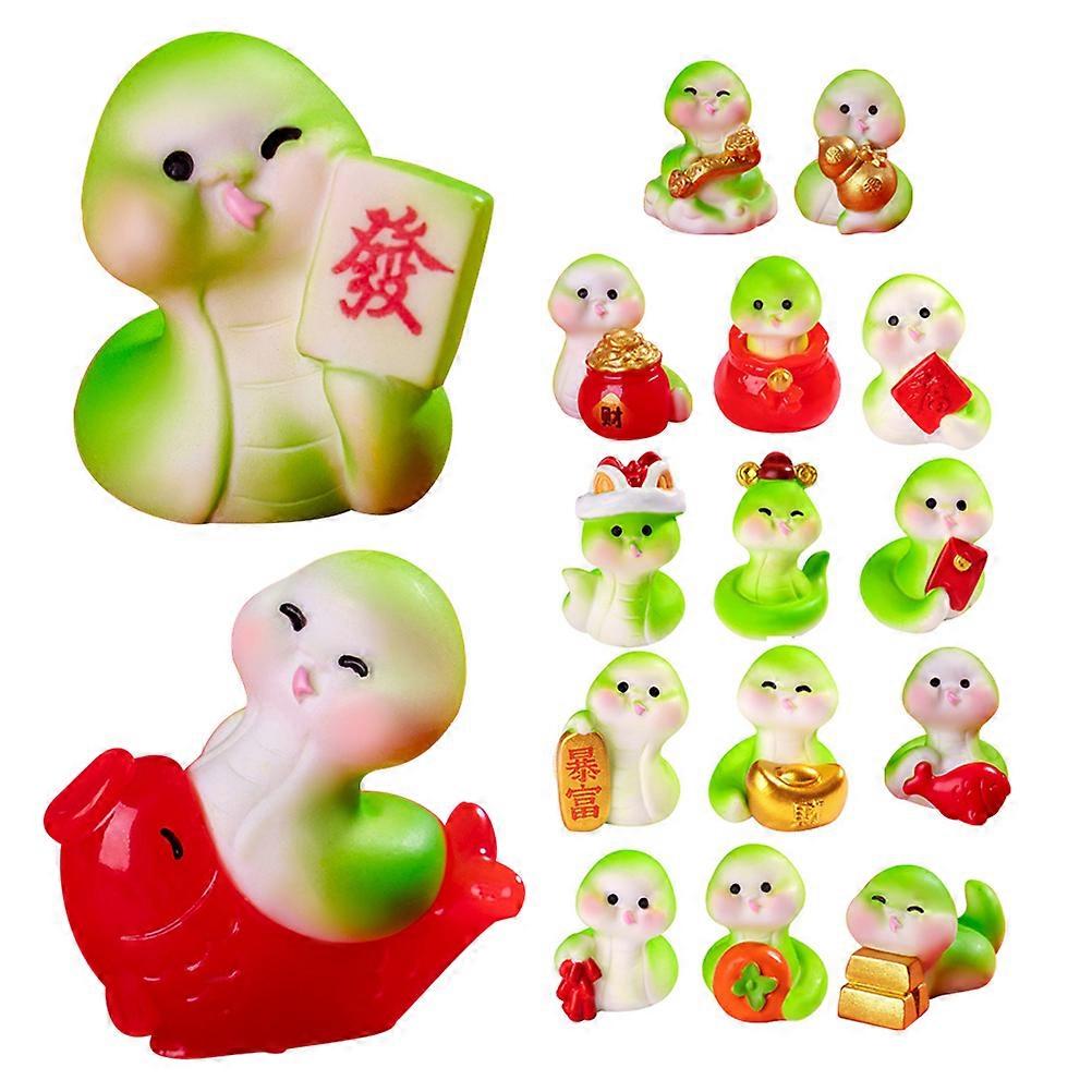Miniature Snake Figurines Resin Ornaments for Mini Garden 64Pcs