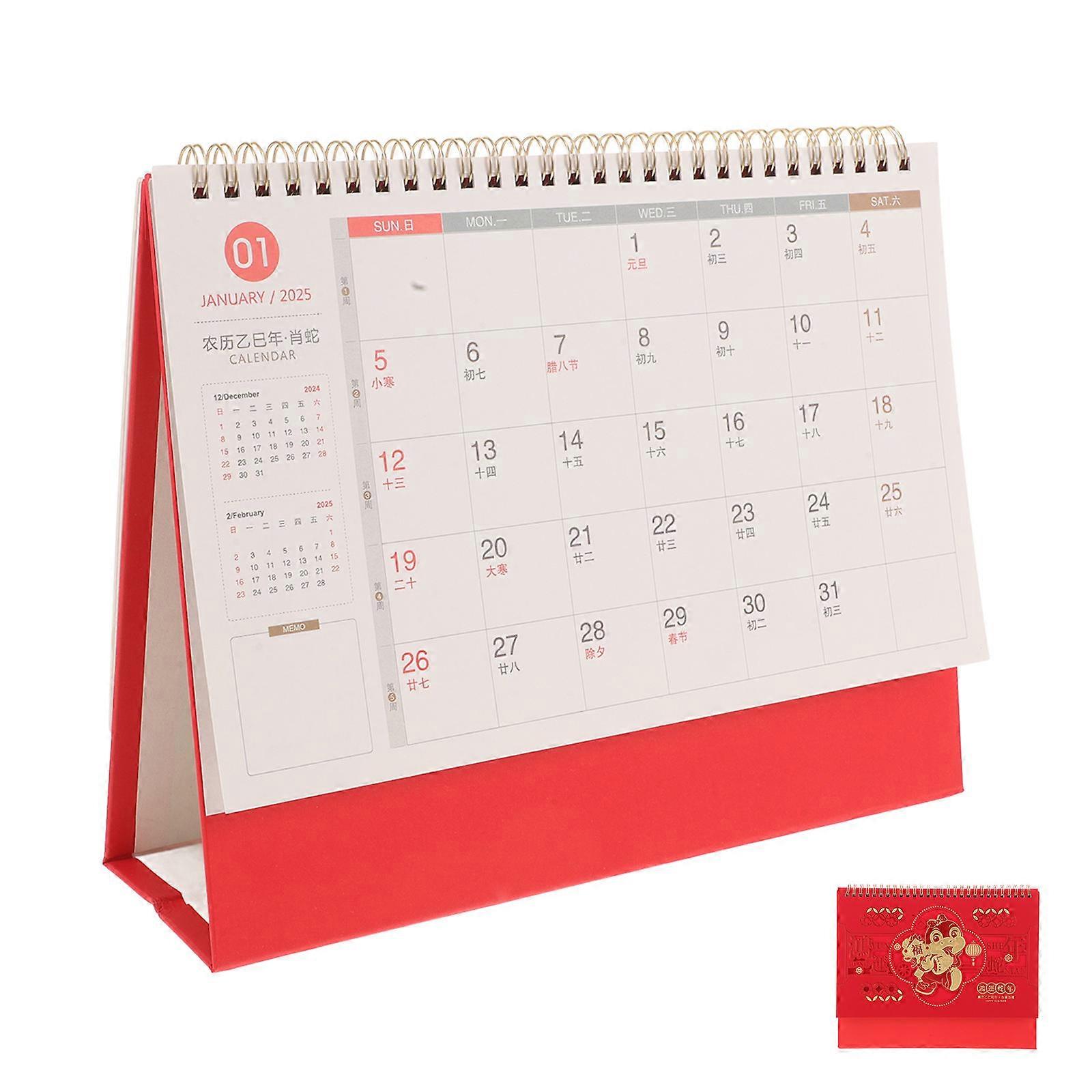 Lunar New Year Chinese Desk Calendar for 2025 Year of The Snake