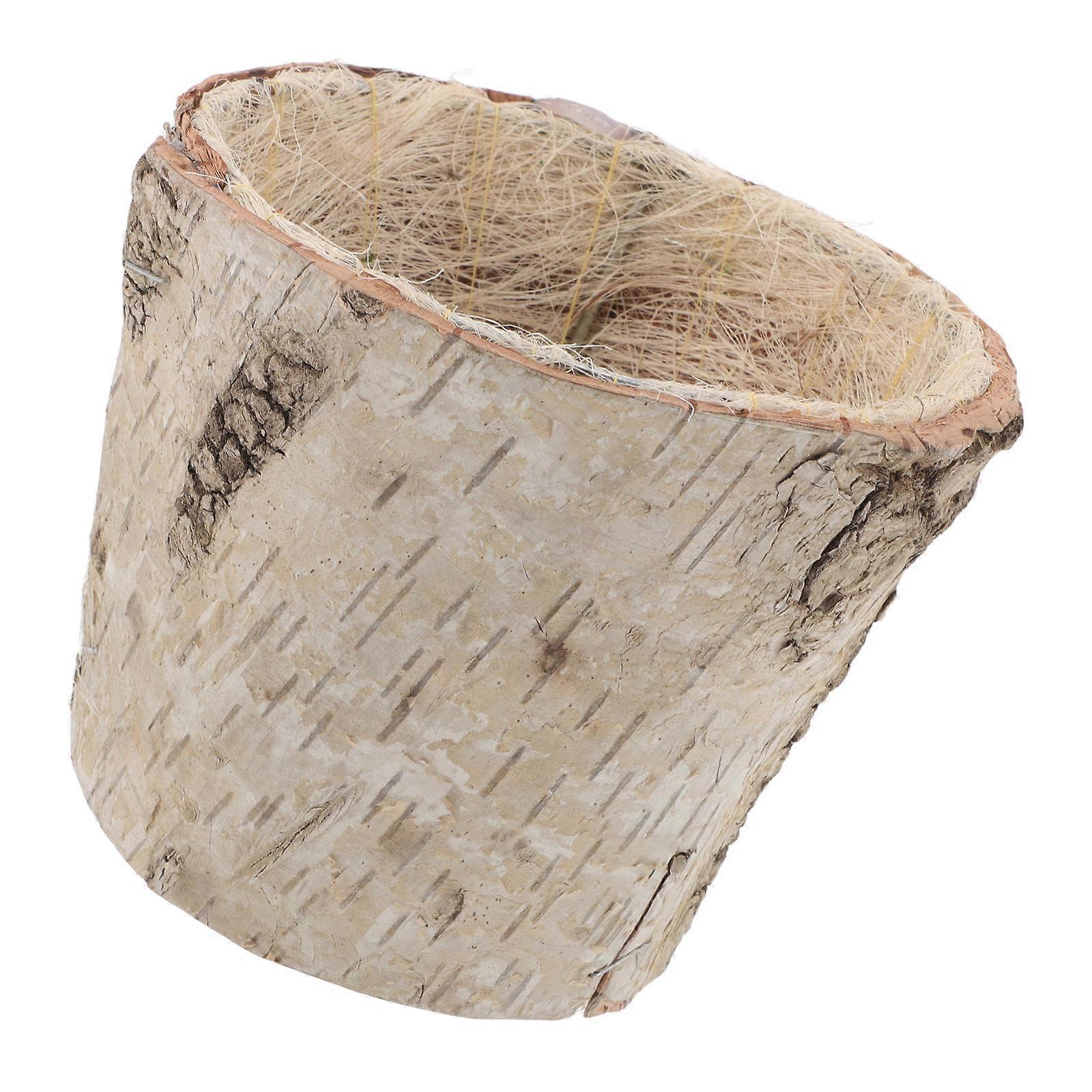 Vintage Wooden Flower Container Succulent Pot Ideal For Garden Decoration Round 5Pcs With Versatile Functionality